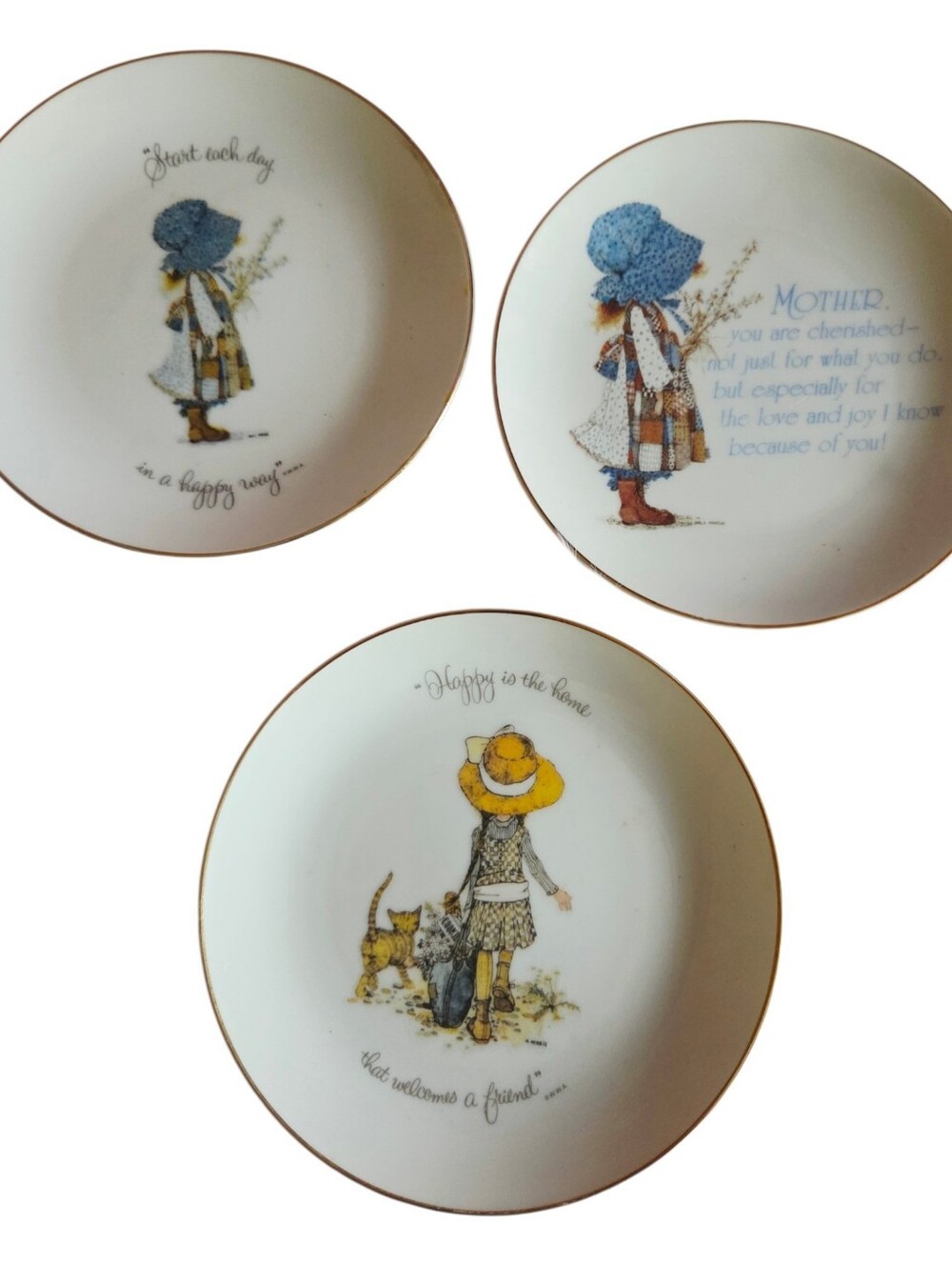 Holly Hobby 1970's Decorative Porcelain Accent Plates Set